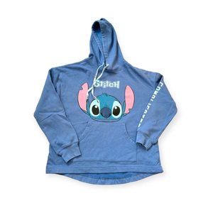 Disney Stitch Complicated Blue Hoodie with Blue Rhinestones Size M